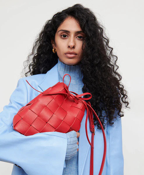 Upcycled Woven Mini Bucket Bag | MANSUR GAVRIEL