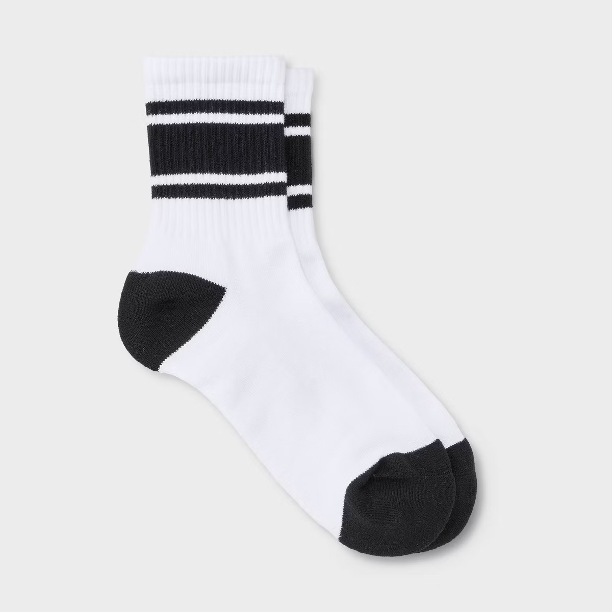 Women's Game Day Varsity Stripe Ribbed Cushioned Mid Crew Socks - Wild Fable™ | Target