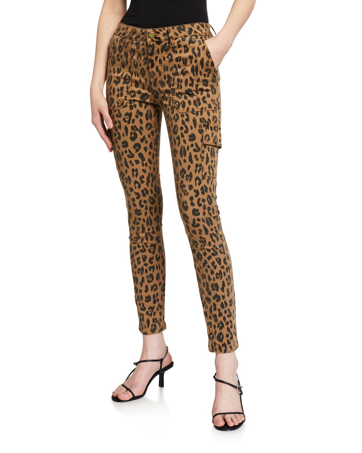Spring Cheetah Skinny Cargo Pants | Neiman Marcus