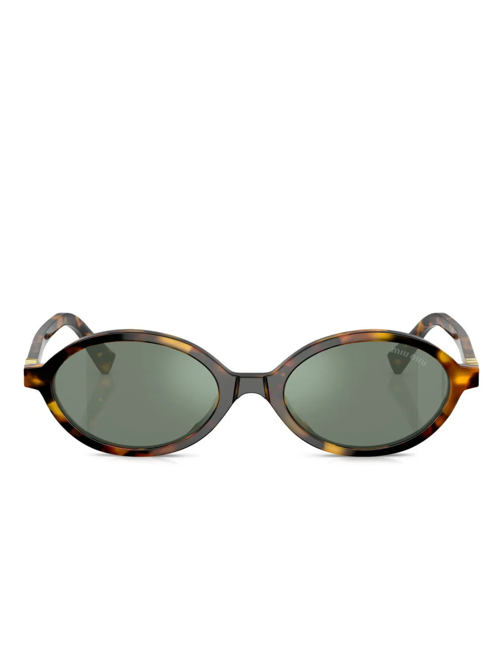 Miu Miu Eyewear oval-frame tortoiseshell sunglasses - Brown | Farfetch Global