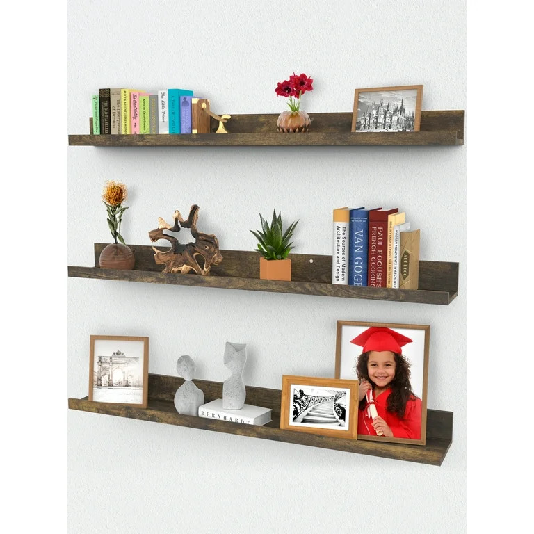 Floating Shelves, Set of 3 Wall Shelves (Multiple Sizes & Colors) by Icona Bay - Walmart.com | Walmart (US)