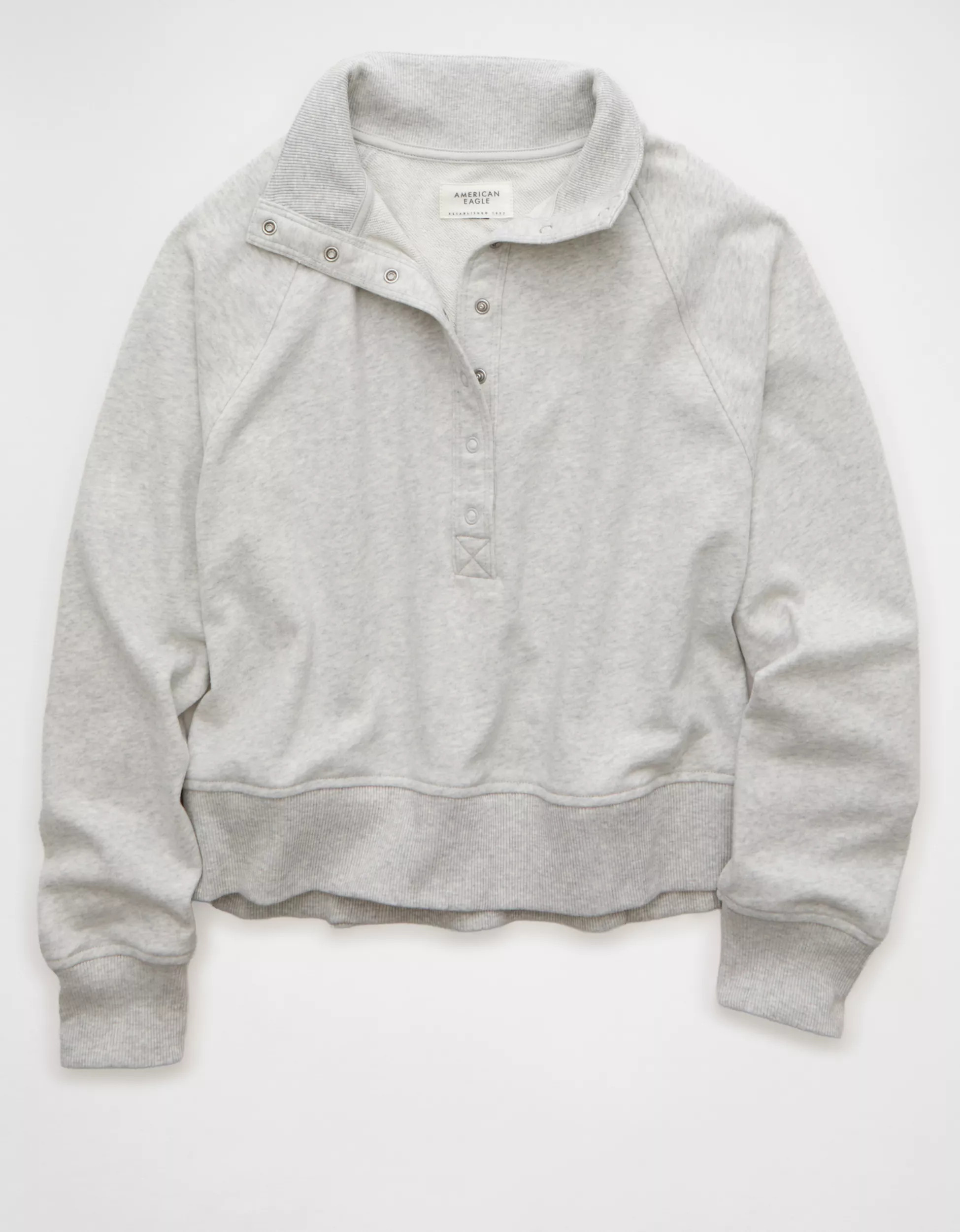 AE Big Hug Fleece Henley Sweatshirt | American Eagle Outfitters (US & CA)
