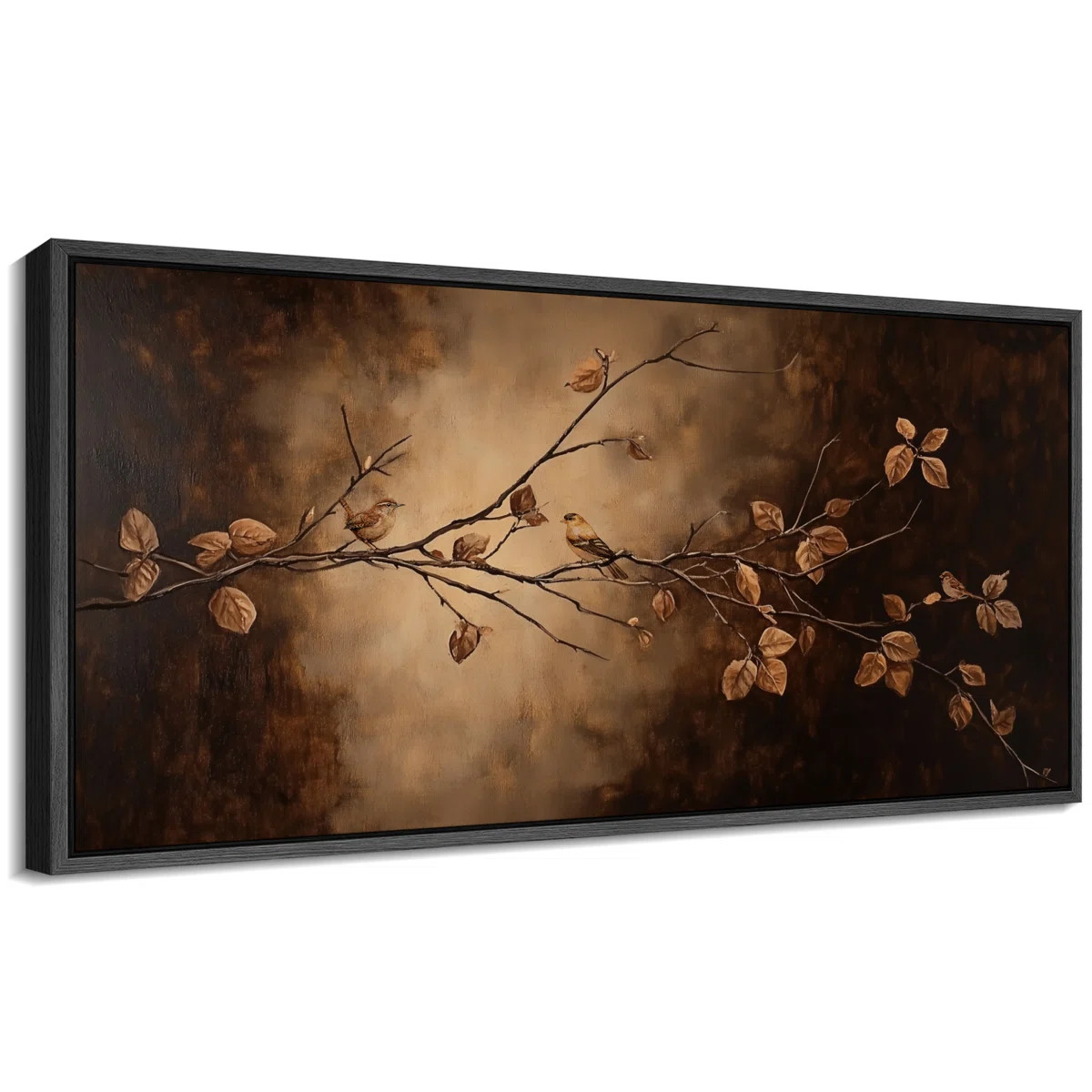 Large Framed Canvas Print Wall Art - Moody Floral Print for Dark Academic Decor | Wayfair North America