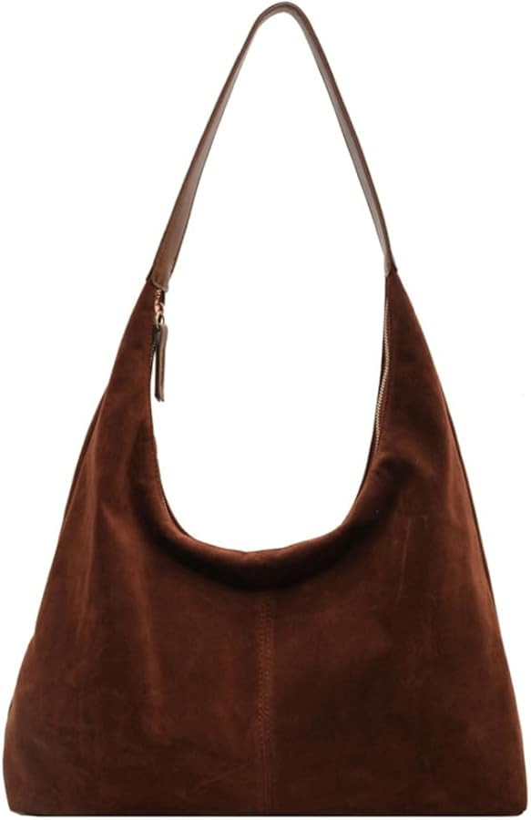 Trendy Suede Crescent Shoulder Bag Women Tote Bag Satchels Crossbody Purse Top-handle Travel Coll... | Amazon (US)