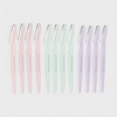 Spa Essentials 12-Pack Face and Brow Razors - Precision Facial Hair Removal and Eyebrow Shaping Tool Set | Target