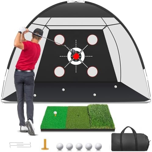 Golf Net, 10x7FT with Golf Practice Mat, Hitting Aid Nets for Backyard Driving Chipping Training ... | Amazon (US)
