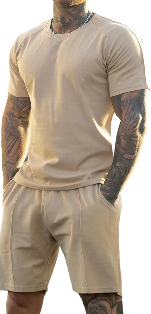 GINGTTO Mens Short Sets 2 Piece Outfits Fashion Summer Tracksuits Casual Set | Amazon (US)