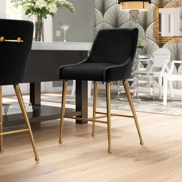 Rickyah Upholstered Counter Stool with Solid Wood Frame (Set of 2) | Wayfair North America
