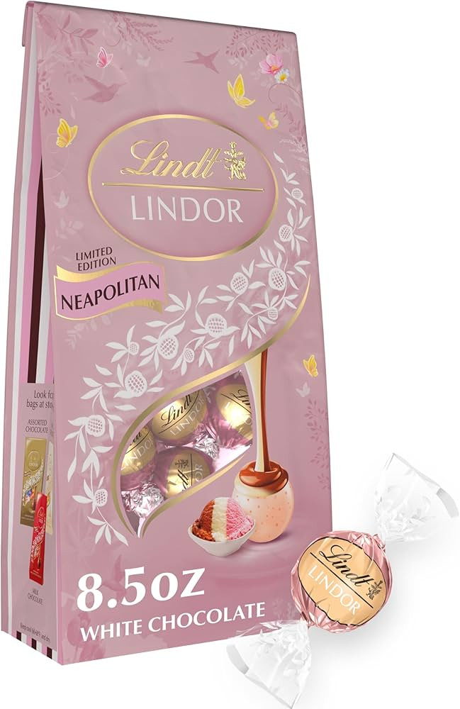 Lindt LINDOR Spring Neapolitan White Chocolate Truffles, Chocolates with Smooth, Melting Truffle ... | Amazon (US)