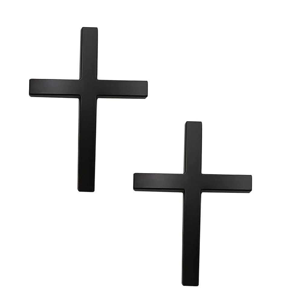 2 PCS Metal Jesus Cross Badge Stickers, 2.5"×1.8" 3D Emblem Badge Decal, Self Adhesive Car Body ... | Amazon (US)