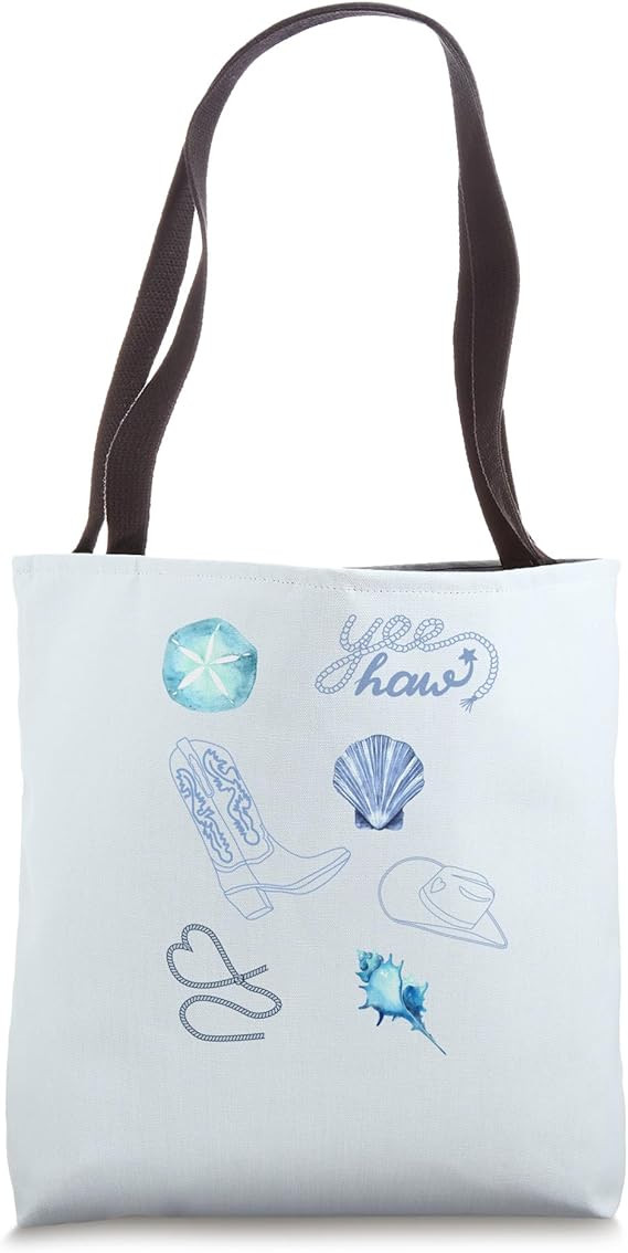 Blue Coastal Cowgirl Elements Aesthetic Tote Bag | Amazon (US)