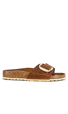BIRKENSTOCK Madrid Big Buckle Sandal in Cognac from Revolve.com | Revolve Clothing (Global)