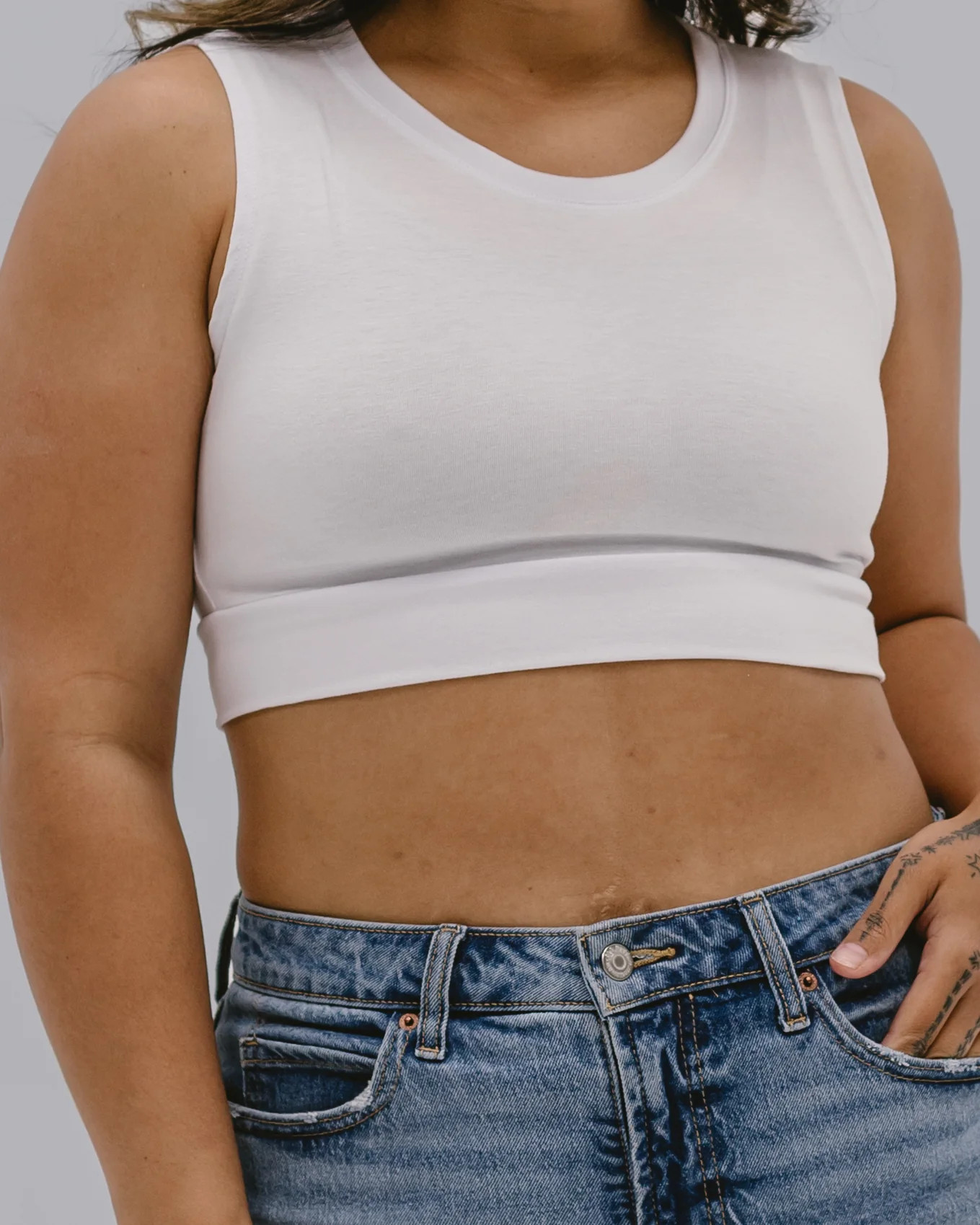 Crew Neck Tank Halftee | Half Tee