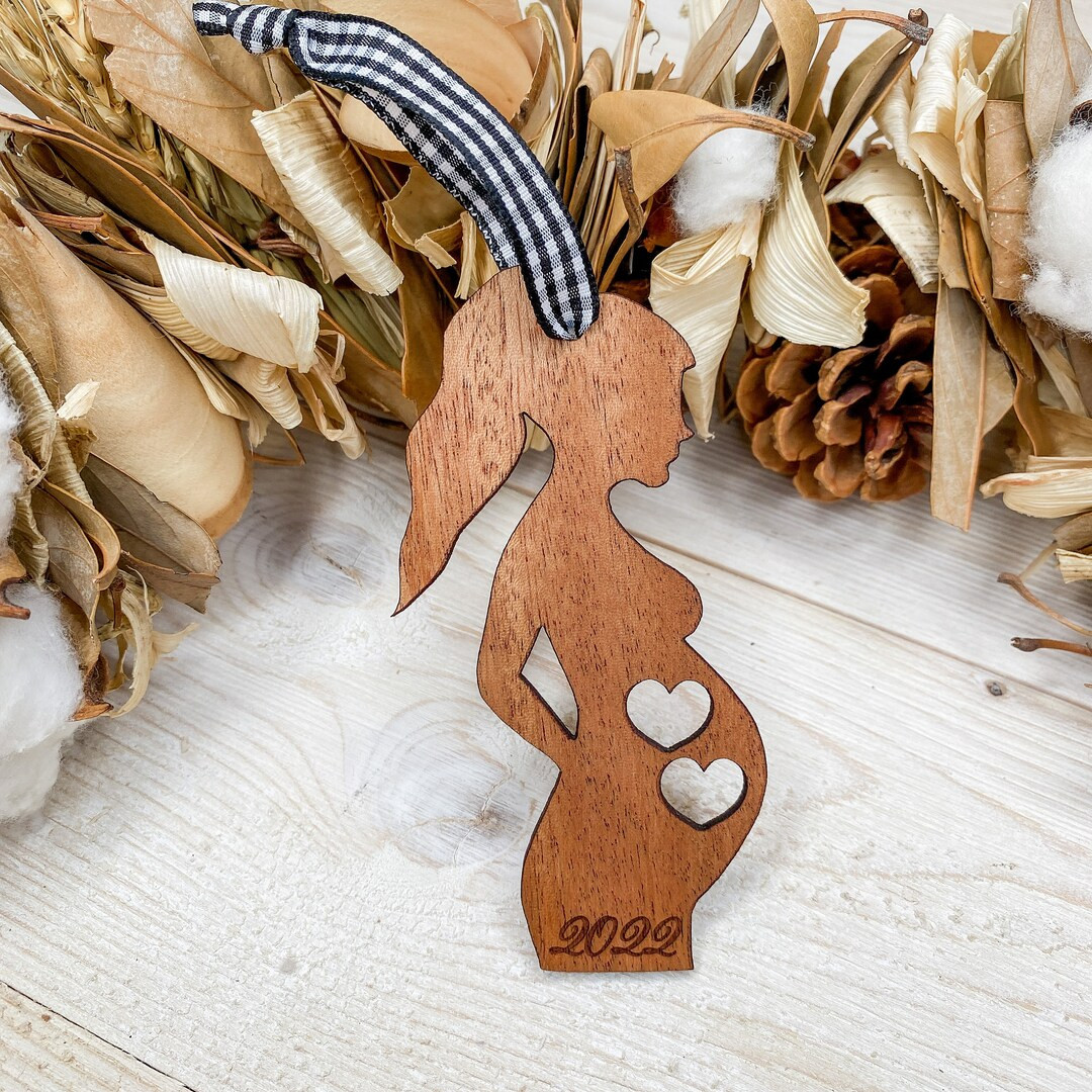 Pregnant Twins Baby Bump Christmas Ornament. Mom of Twins. Buns in the Oven. Pregnant Belly Silho... | Etsy (US)