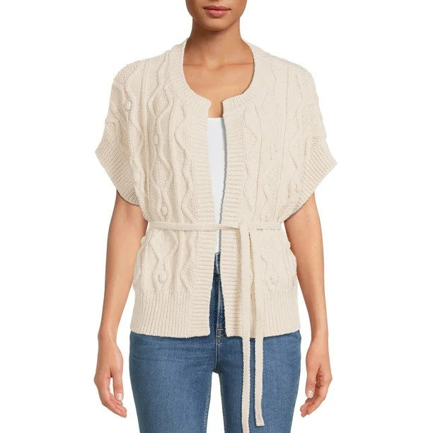 Time and Tru Women's Tie Front Cardigan Sweater | Walmart (US)