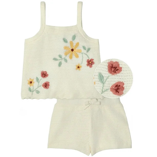 Modern Moments by Gerber Baby and Toddler Girls Tank Top and Shorts Set, 2-Piece, Sizes 12M-5T | Walmart (US)