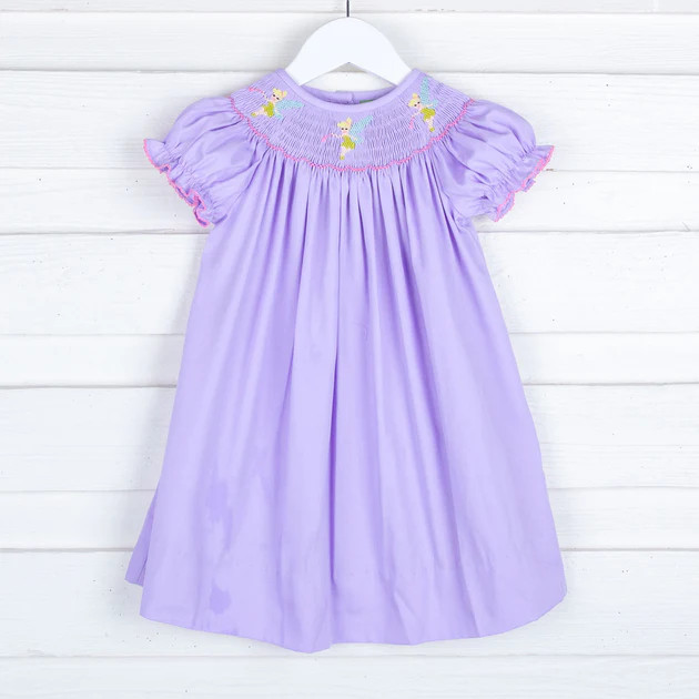 Neverland Fairy Purple Smocked Bishop Dress | Classic Whimsy