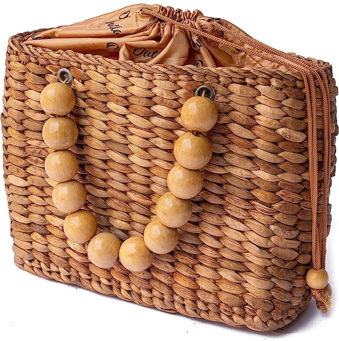 Straw Designer Tote Handbag, Trendy Summer Vacation 2022, Woven Wicker Purse, Shoulder Bag For Wo... | Amazon (US)