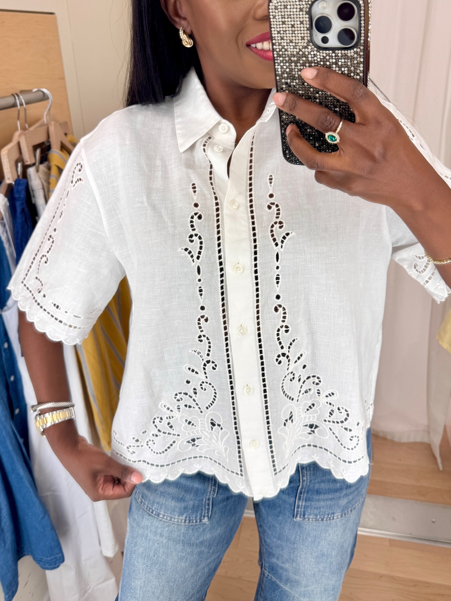 Obsessed with this button up shirt. Love the details. True to size. Wearing a small. 

Summer Outfit, Spring Outfit, Casual Outfit, 

#LTKOotd

#LTKxMadewell #LTKSaleAlert #LTKOver40
