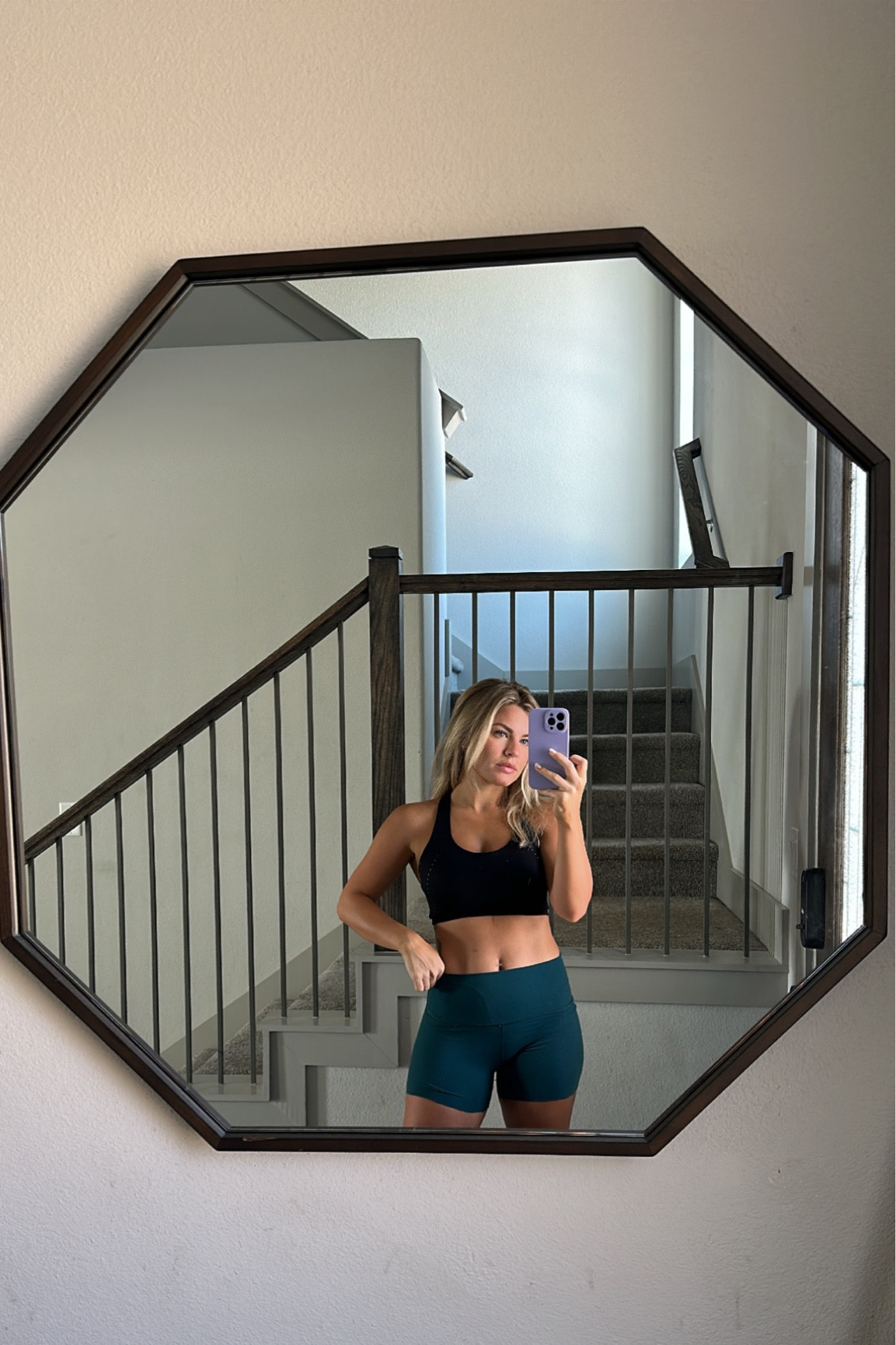 Lululemon sports bra 
High supports sports bra 
Align shorts 

#LTKfitness #LTKSeasonal #LTKGiftGuide