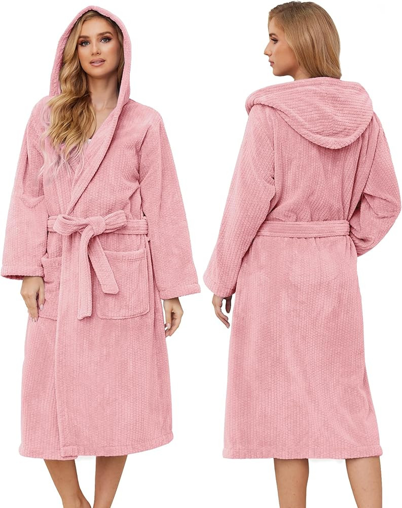 Hooded Bathrobes for Women, Soft Long Towel Robes for Women - Quick Dry yet Warm | Amazon (US)