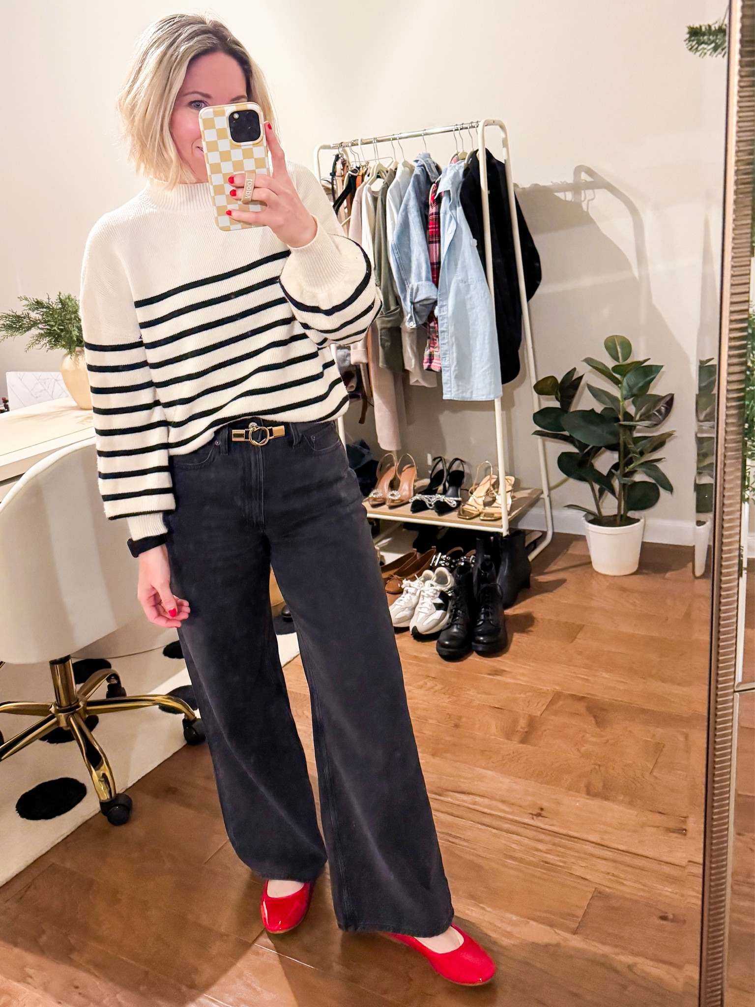 Fall outfit 
Sweater outfit 
Sweater true to size 
Wide let jeans / Black jeans size 26 short - comfy and true to size  


Amazon finds / Abercrombie / red shoes / Mary Jane’s / work outfit #ltkworkwear / teacher outfit #ltkfindsunder50 


#LTKFindsUnder100 #LTKShoeCrush #LTKSeasonal