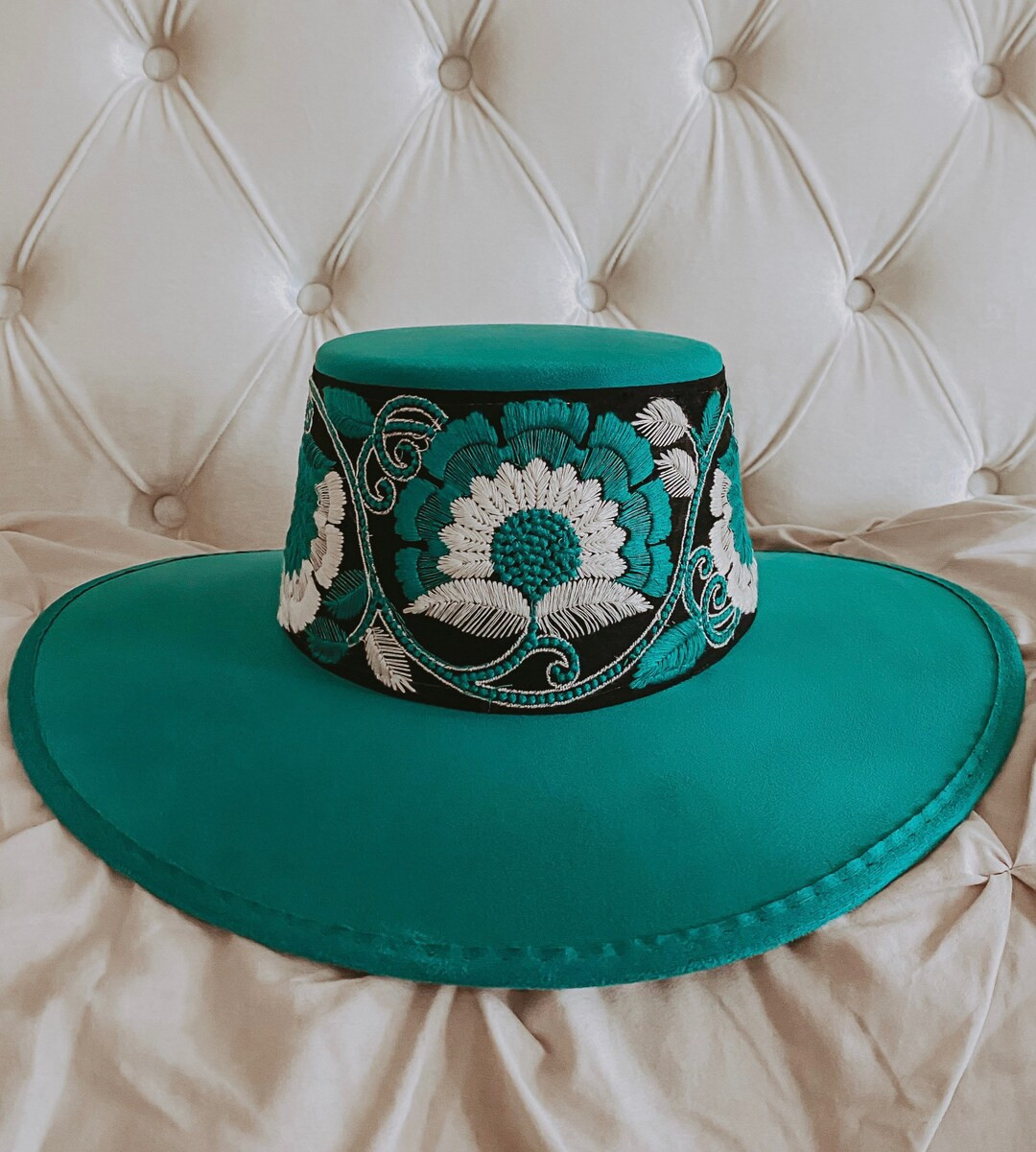 Boater hat “Savannah” in teal | Etsy (US)