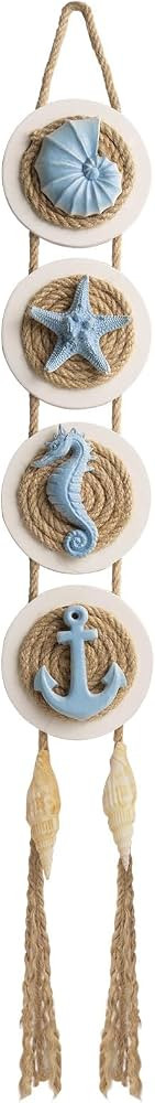 flangairy Coastal Wall Decor 3d Seashell Starfish Conch Wall Hanging Beach Nautical Ocean Theme B... | Amazon (US)