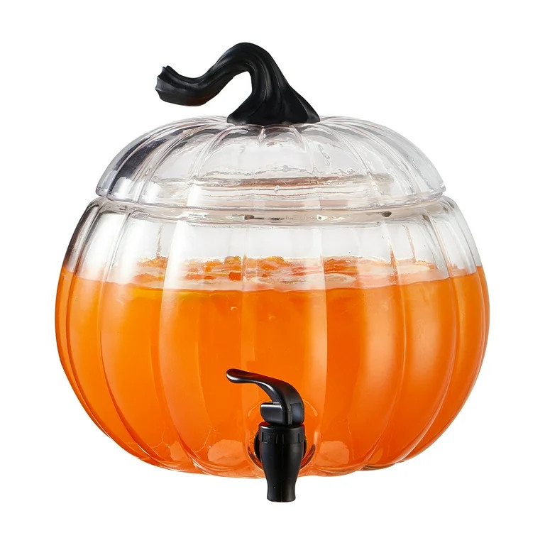 Way To Celebrate 1.5 Gal Clear Pumpkin Glass Dispenser | Walmart (US)