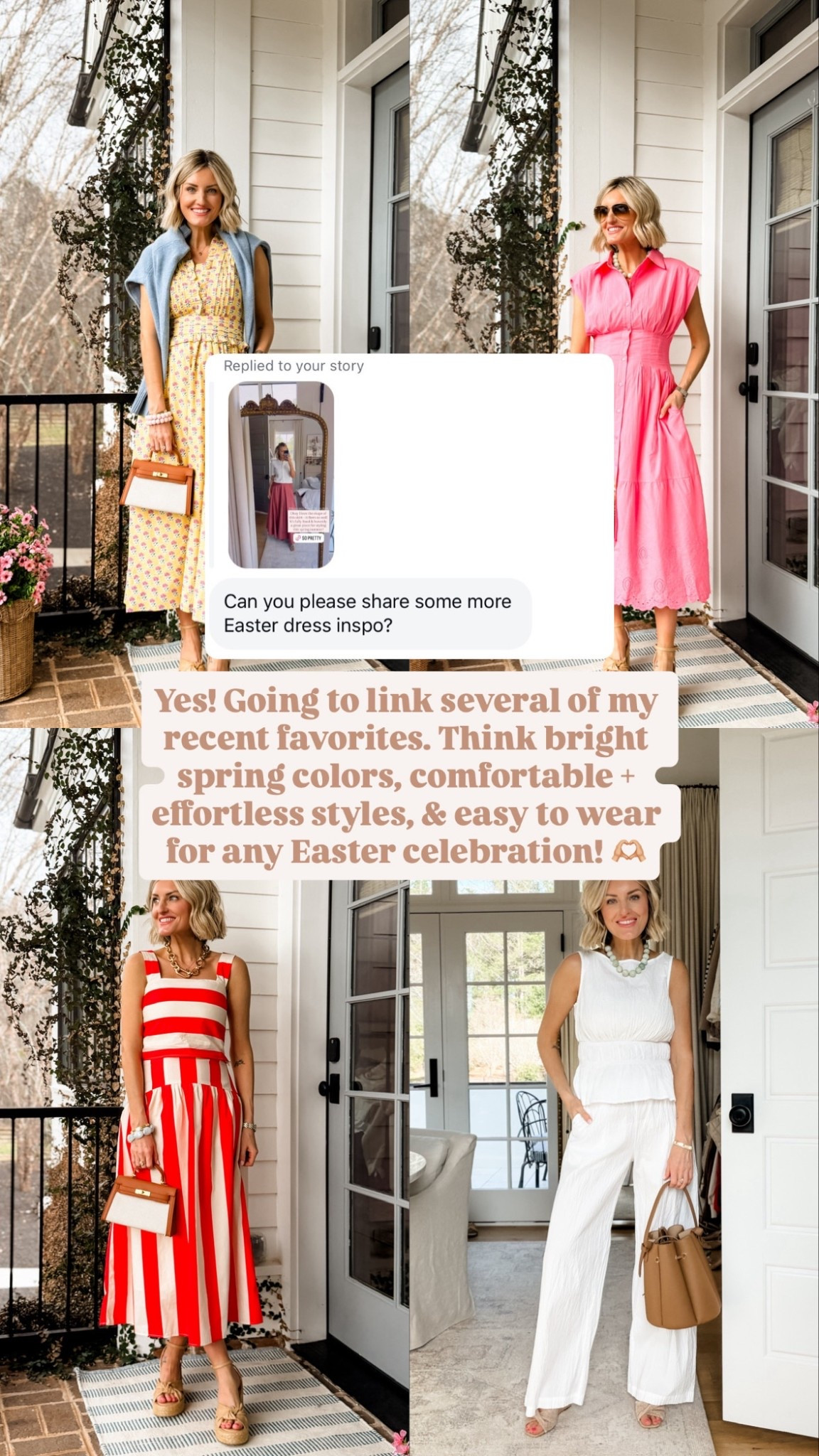 Linking some dresses I’ve found that would be great for Easter! Some of these I have! Love all of the bright colors! 🤍

Loverly Grey, Easter dresses, Easter outfit inspo, spring dresses, spring looks 

#LTKSeasonal