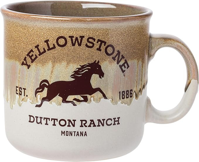 Silver Buffalo Yellowstone Dutton Ranch Montana Reactive Glaze Ceramic Camper Mug, 20 Ounces | Amazon (US)