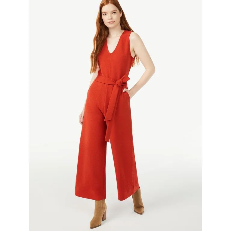 Free Assembly Women's V-Neck Jumpsuit - Walmart.com | Walmart (US)