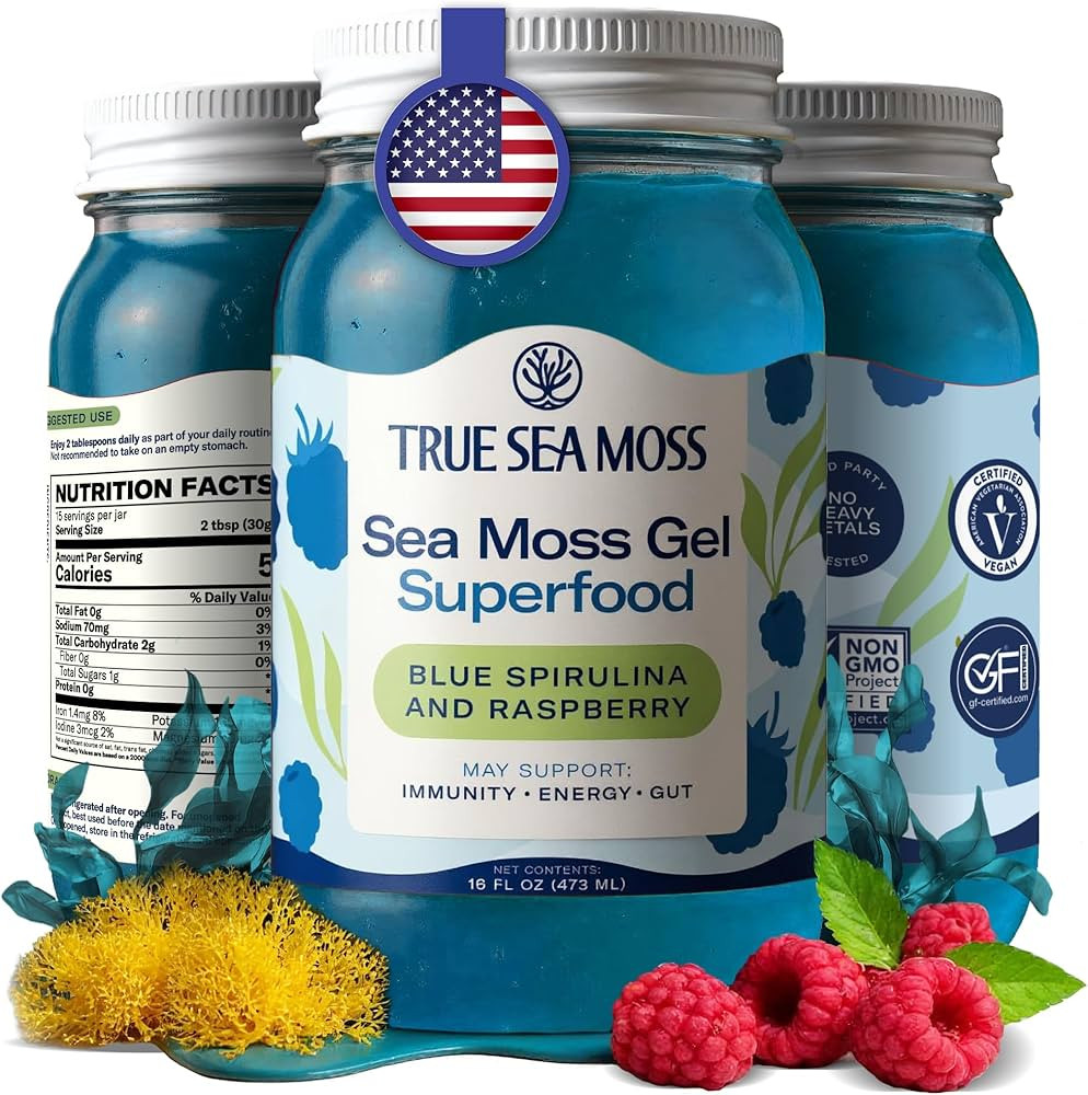 TrueSeaMoss Sea Moss Gel – Made in USA – Wildcrafted Seamoss, Fresh Fruits & Sea Vegetables ... | Amazon (US)