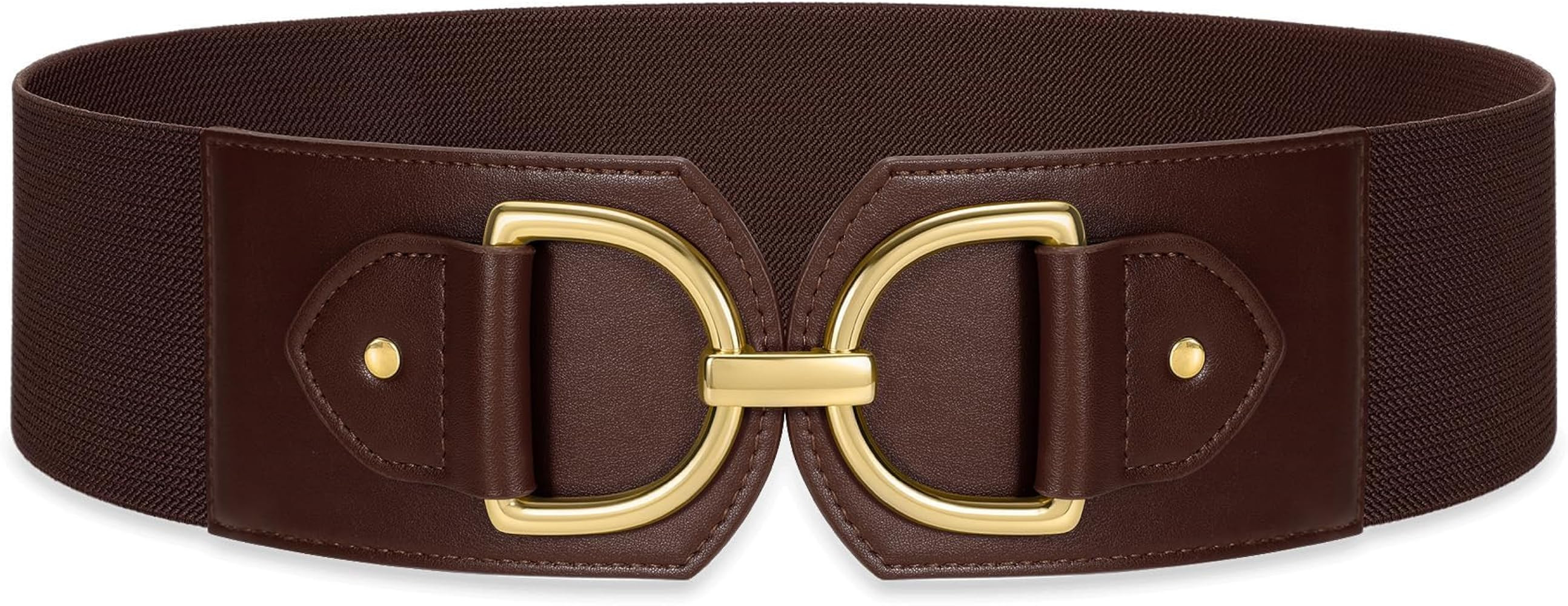 Wide Belts for Women Fashion Elastic Belt for Dresses Vintage Waist Belt Ladies Stretchy Belt Gol... | Amazon (US)