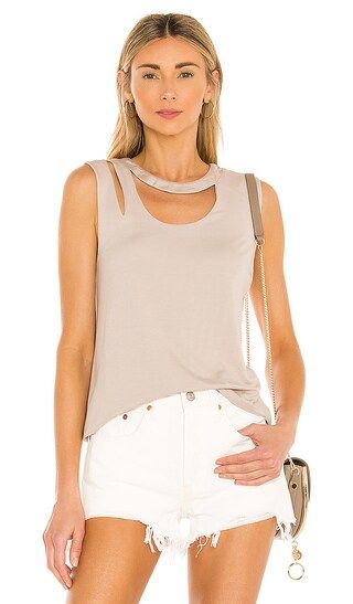 Piper Cut Out Tank in Taupe | Revolve Clothing (Global)