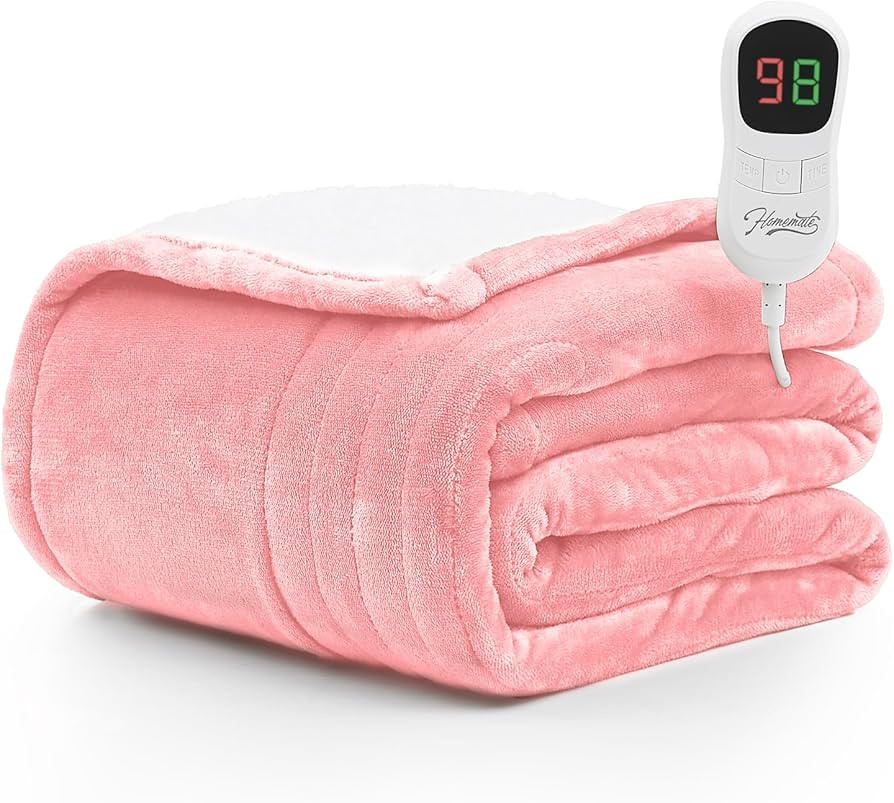 Homemate Heated Blanket Electric Throw - 50"x60" Heating Blanket Throw 1/2/4/6/8 Hours Auto-off 1... | Amazon (US)