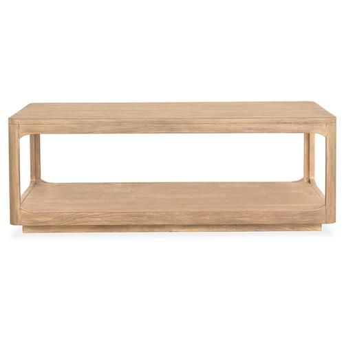 Bella Rustic Lodge Beige Teak Wood Rectangular Coffee Table | Kathy Kuo Home