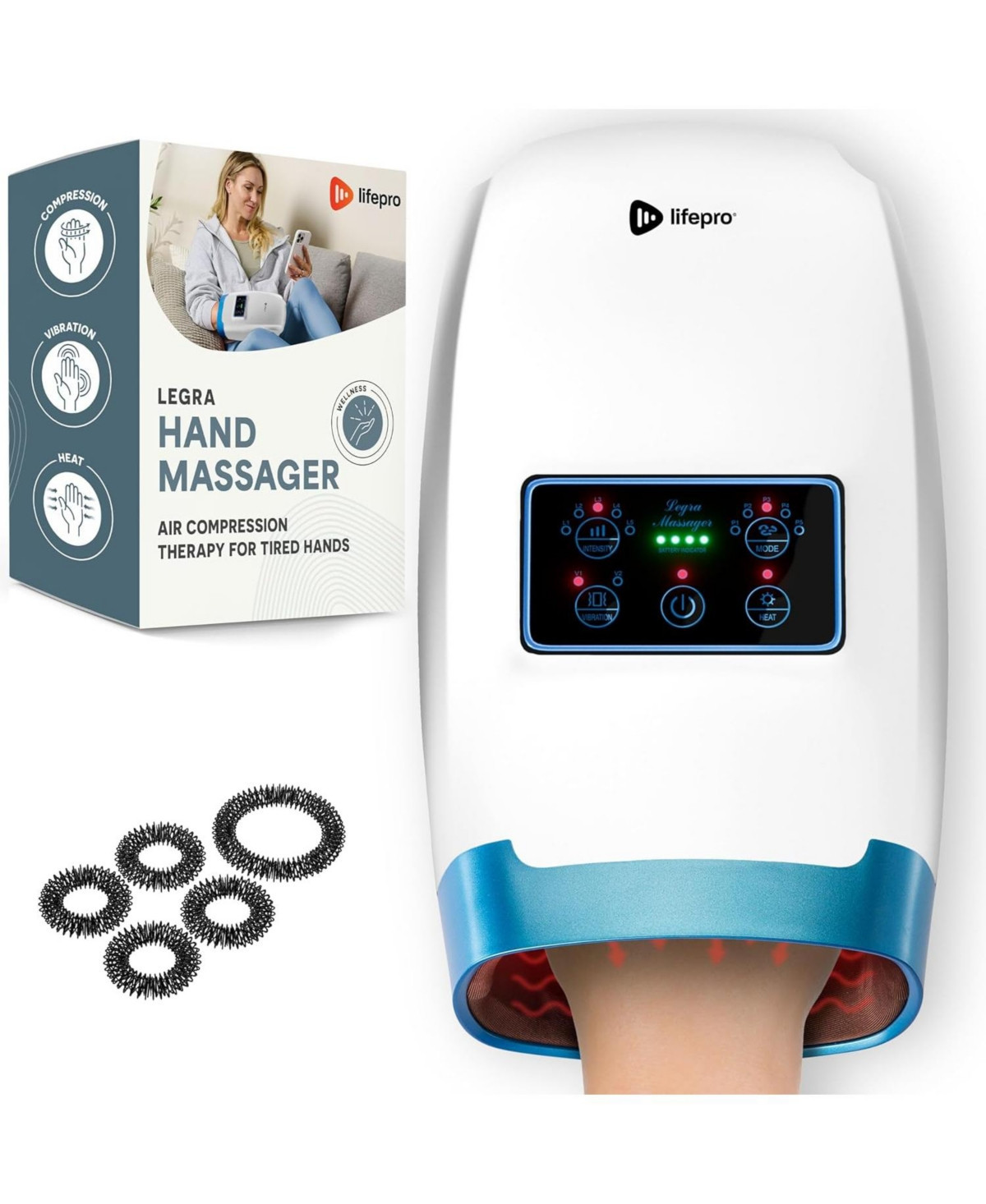 LifePro Hand Massager - for Arthritis and Carpal Tunnel Relief - Hand, Wrist and Fiinger Massager with Heat and Compression - Arthiritis Pain Relief f | Macy's