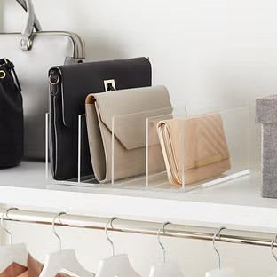 Acrylic 4-Section Purse Storage Organizer | The Container Store