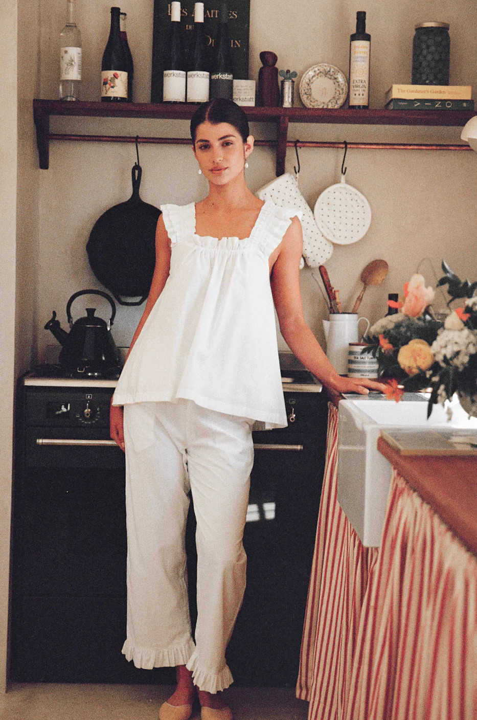 Nicolette Sleep Set - Pants - White Cotton Grass | Piyama US