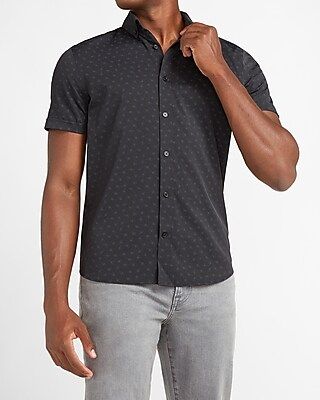 Geometric Wrinkle-Resistant Short Sleeve Performance Shirt | Express