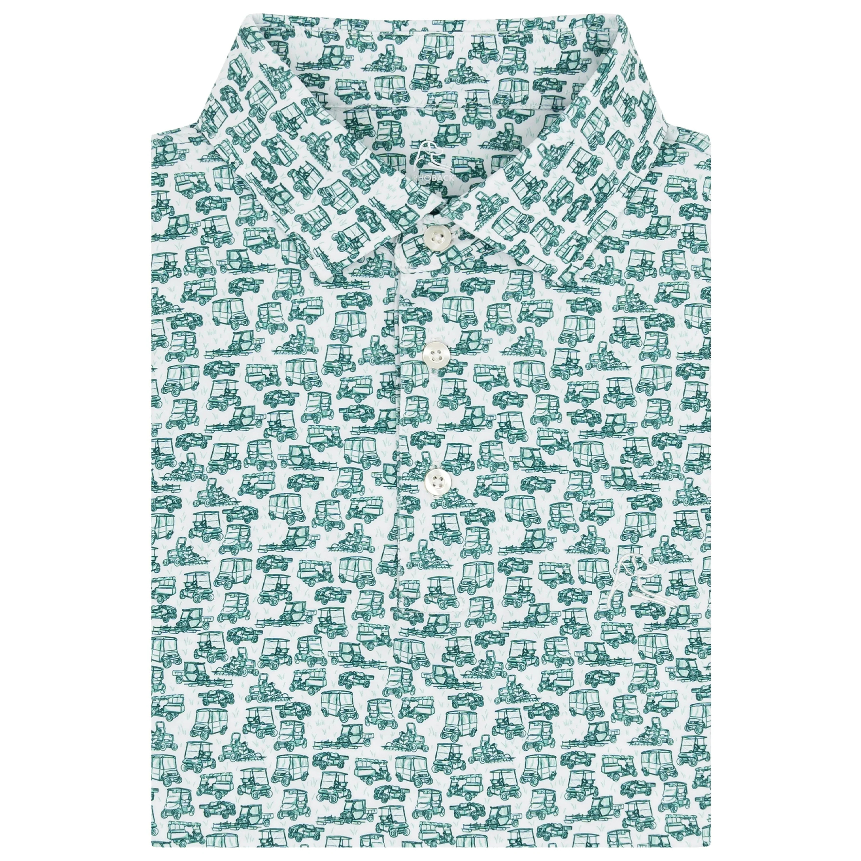 The Dew Crew | Performance Polo | The Dew Crew - White/Fairway Green The Dew Crew | White / XL | RHOBACK