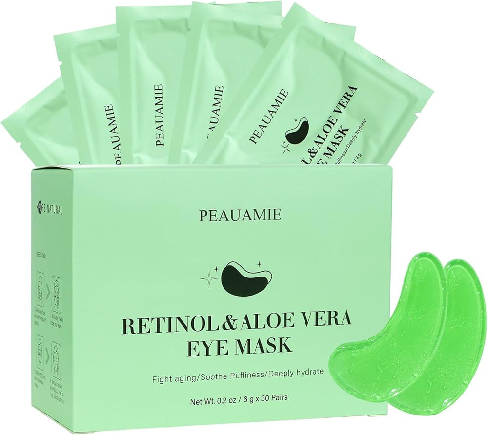 Under Eye Patches with Retinol and Aloe Vera Eye Mask for Dark Circles and Puffiness, Face Mask S... | Amazon (US)