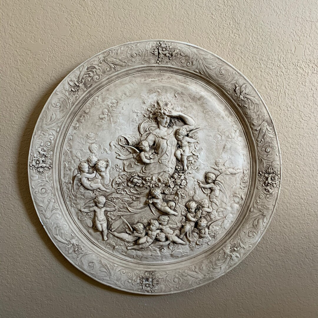 Vintage Plaster Bas Relief Wall Plaque, Cherub, Puti, Romance, Victorian Style, Classic Style, Ch... | Etsy (US)