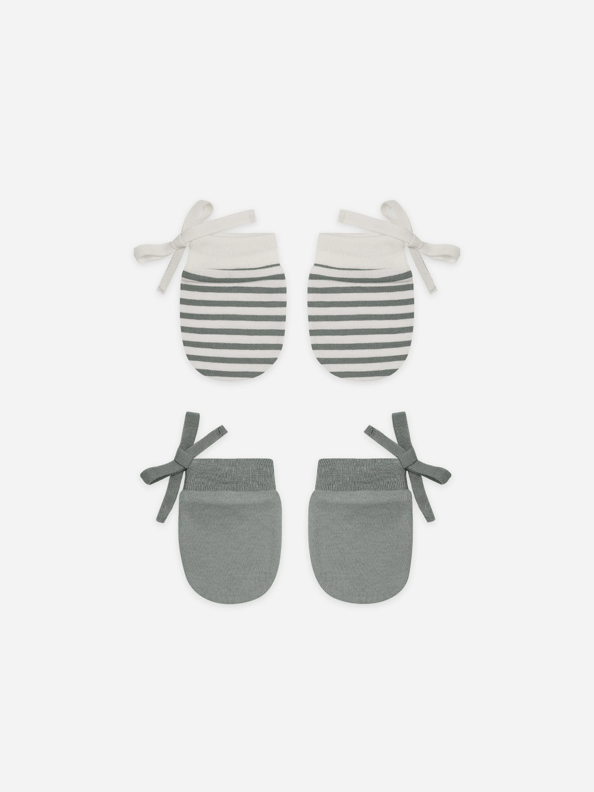 no scratch mittens | sea green stripe, sea green | Quincy Mae