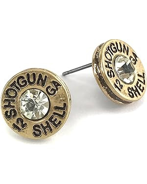 Western Peak Hammered 12 Gauge Shotgun Bullet Shell Earrings | Amazon (US)