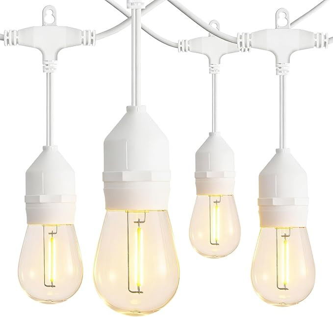 Outdoor String Lights, 50FT Waterproof Patio Lights with 1W Dimmable LED Bulbs, Hanging String Li... | Amazon (US)
