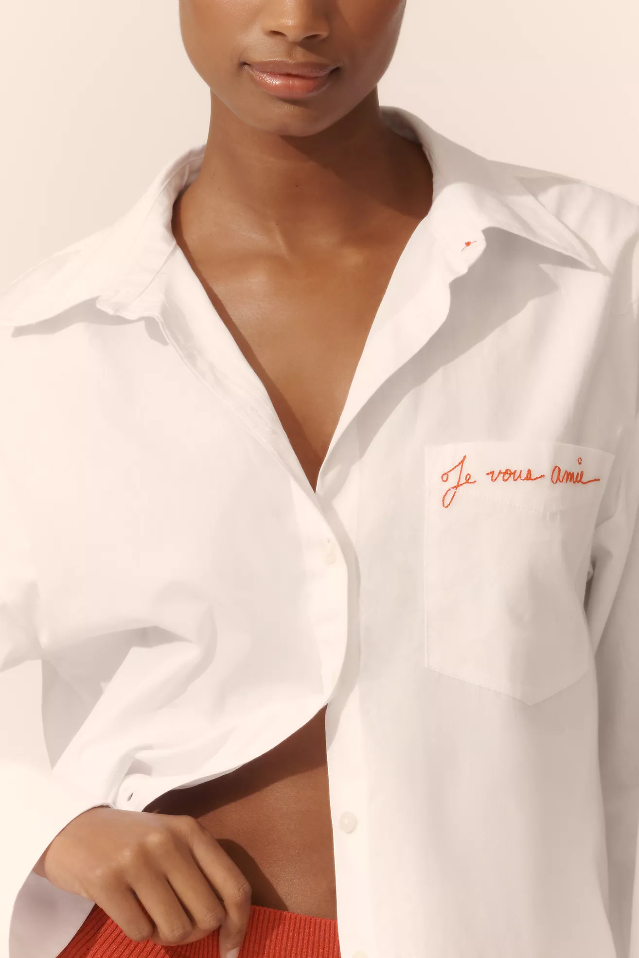 Maeve French Sayings Buttondown Shirt | Anthropologie (US)