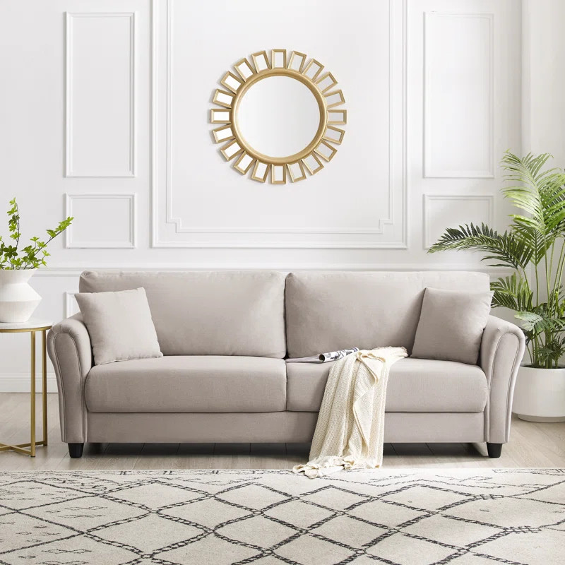 85.43'' Linen Flared Arm Sofa | Wayfair North America