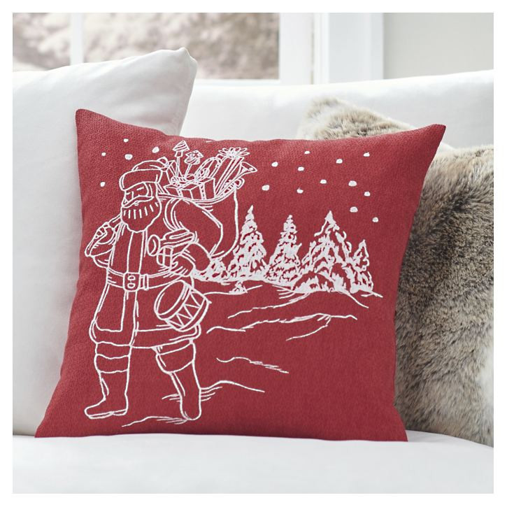Santa Scene Pillow | Grandin Road | Grandin Road